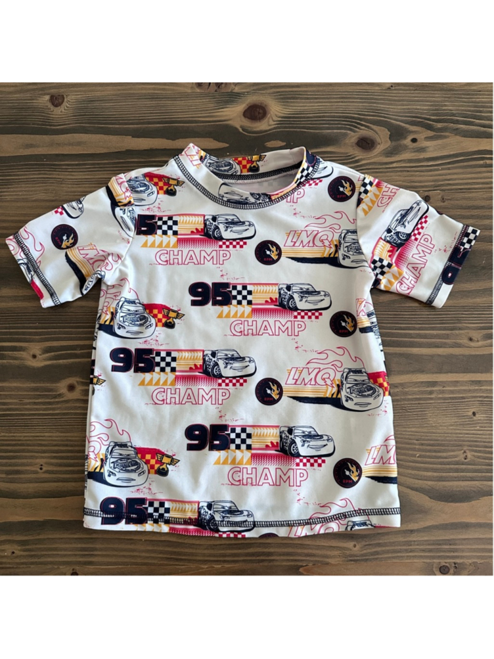 Disney Pixar Cars Rashguard Boys 3T Lightning McQueen Swim Shirt